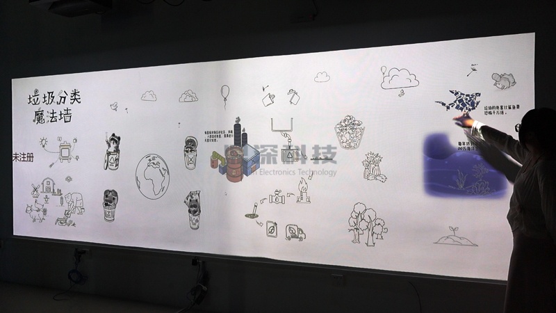 垃圾分类互动魔法墙_垃圾分类展厅创意装置_环保展厅墙面互动