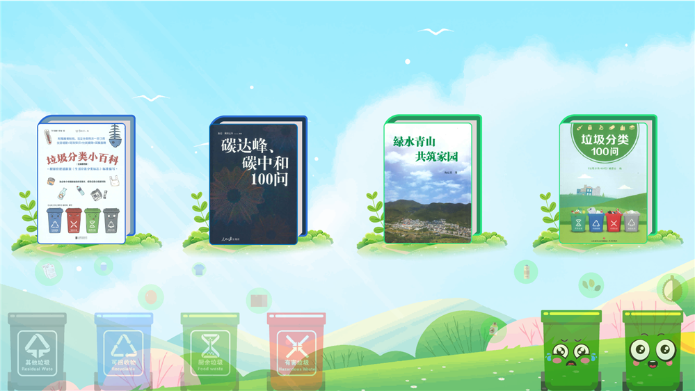 环保展厅互动装置_垃圾分类体感翻书系统_环保知识电子书 环保展厅互动装置_垃圾分类体感翻书系统_环保知识电子书