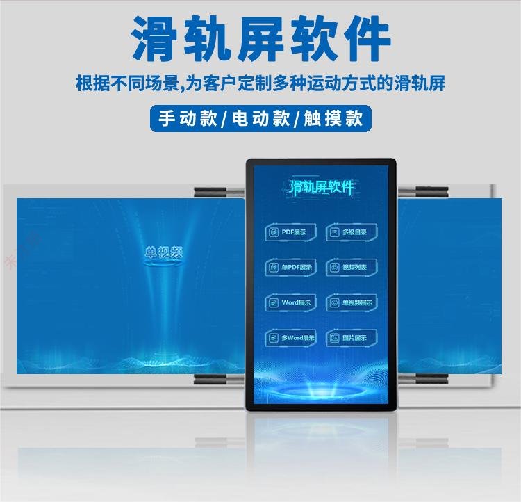 数字展厅滑轨屏软件_多点触控联动滑轨展示系统开发